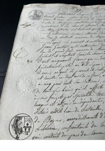 1818 documento francese - documento,