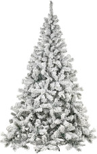Albero Di Natale Artificiale Verde Innevato Modello Trivor Altezza 180 Cm, Abete