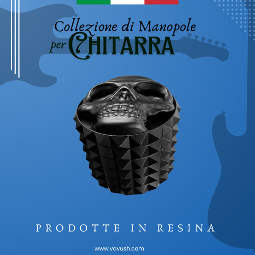 Manopola resina skull - resina,