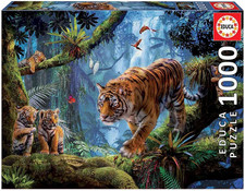 Educa - Puzzle 1000 Pezzi Tigre Sull'Albero | Puzzle Animali Selvaggi | Misura 6