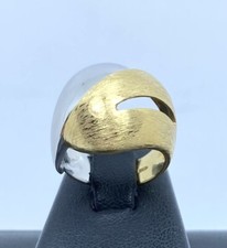 ANELLO DONNA DESIGN IN ORO GIALLO E BIANCO 18 KT 750 INTRECCIATO ORO 18 CT USATO
