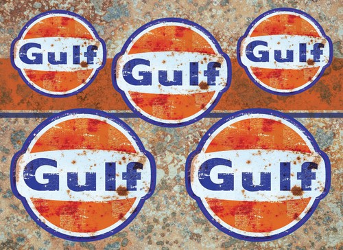 Gulf stickers set vintage - gulf,