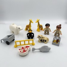 Lotto animali zoo Lego Duplo vintage giraffe orso polare scimmia pesce cane - 2 guardiani dello zoo