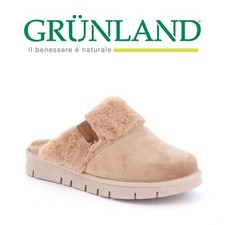 Grunland Ciabatta Donna con Eco-Pelliccia Pantofola Casa LOXI CI3023 BEIGE