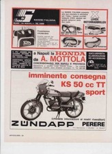 advertising Pubblicità brochure- MOTO ZUNDAPP KS 50 TT  1977 MOTOSPORT  EPOCA