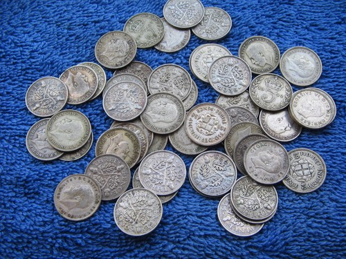 Pezzi tre pence argento - pezzi,