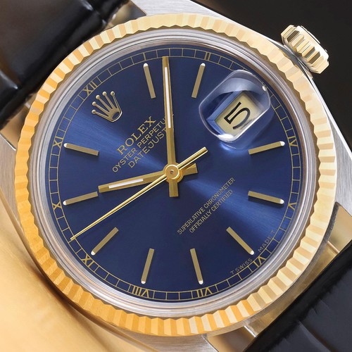 Rolex datejust 16013 blu - rolex, 18k