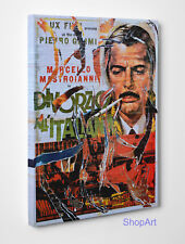 Quadro Vernice Pennellate  Mimmo Rotella Divorzio all'Italiana Stampa su Tela