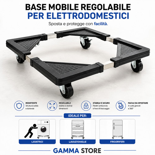 Base regolabile con ruote per - base,