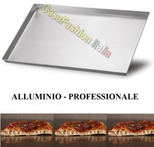 TEGLIA PIZZA FOCACCIA FORMA RETTANGOLARE ALLUMINIO PROFESSIONALE FORNO PIZZERIA 