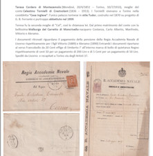 REGNO 1889  1890 Quietanza  Accademia Livorno - Conte Tornelli Torino Lettere