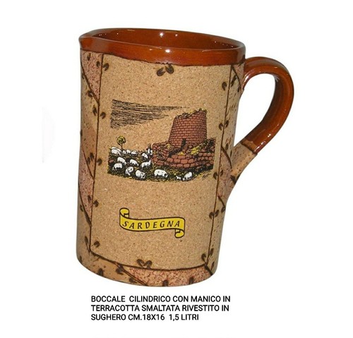 Boccale terracotta sughero - boccale,
