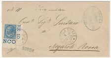 1877 Regno - 10 c. azzurro angolo foglio su piego annullo Isola della Scala