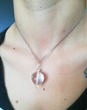COLLANA ARGENTO 925 CON SFERA IN CRISTALLO DI ROCCA PURO, QUARZO IALINO NATURALE