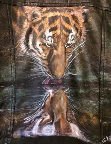 Giacca pelle nera tigre - di,
