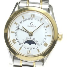 Orologio automatico da donna Omega Classic 3380.20 fasi lunari quadrante bianco_838249