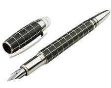 Penna stilografica Montblanc Starwalker metallo gomma ID: 8854 platino oro 14 carati molla a M