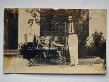 TRIESTE AUTO A PEDALI macchinina giocattolo famiglia bambini vecchia cartolina