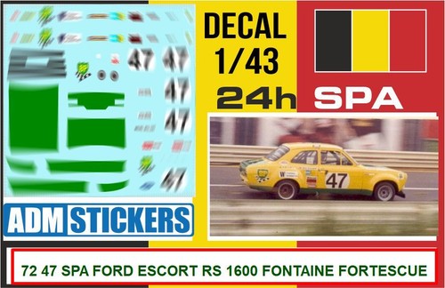 Decal 24h spa 1972 - 72,