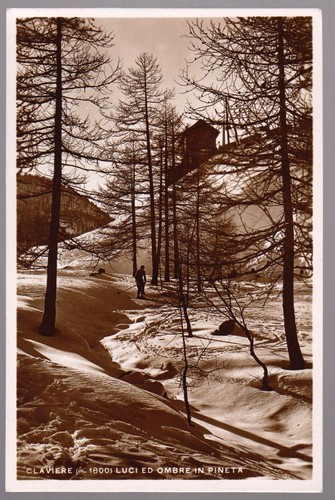 Claviere torino cartolina luci - cartolina,