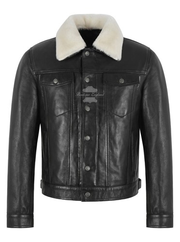 Giacca pelle nera premium - di,