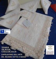 Tovaglia  thè lino ricamo a