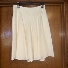 Gonna Ralph Lauren donna 4 tasche inglese foderata panna 100% lino NUOVA