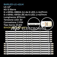 KIT 12 BARRE STRIP LED TV LG