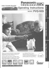 Panasonic PVQ-920 VCR Owners