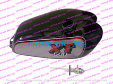 YAMAHA XT TT 500 SERBATOIO ACCIAIO VERNICIATO NERO E ARGENTO 1977 + RUBINETTO...
