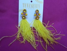 Orecchini piume strass perline - orecchini,
