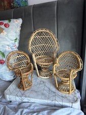 Sedie vintage in vimini pavone