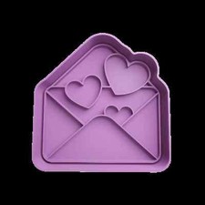 Lettera con cuori San Valentino cookie cutter formina tagliabiscotti con manico