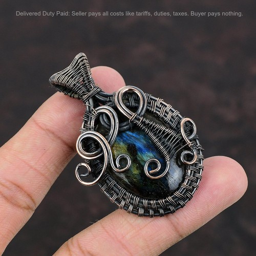 Ciondolo ovale labradorite - ciondolo,