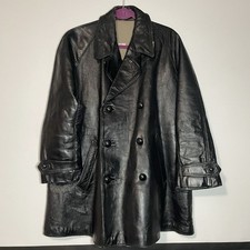 Giacca pelle italiana Giusti Roma anni 50-60 doppiopetto edizione polizia.