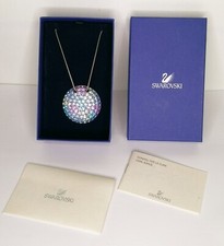 COLLANA RODIATA SWAROVSKI CON GRANDE PENDENTE CRISTALLI CON SCATOLA E GARANZIA  