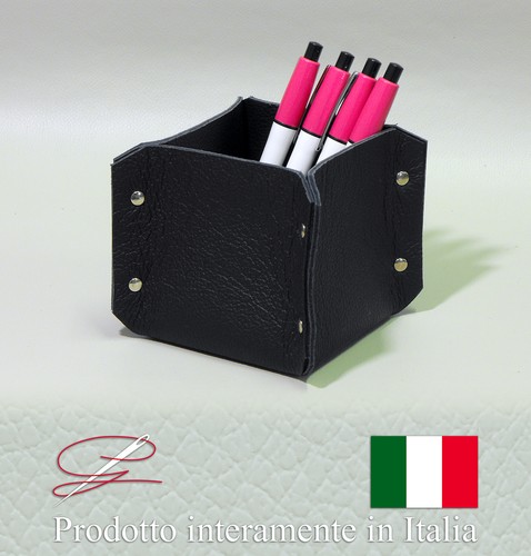 Portapenne vera pelle - vera,