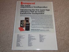 Pubblicità ESS Tempest, 1975, tweeter aria curativa! Articolo, RARO!