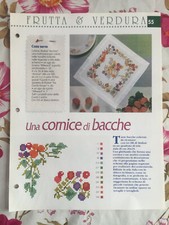 Schema punto croce Ricamo Frutta e verdura Una cornice di bacche