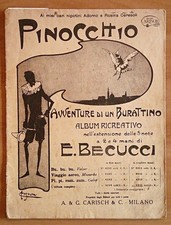 Spartito PINOCCHIO AVVENTURE DI UN BURATTINO - Ed Carisch anni 50 Cop CASALTOLI*
