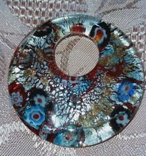 CIONDOLO TALISMANO CON FIORI- VETRO DI MURANO -