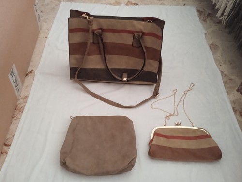Set borsa pochette beige - borsa, e