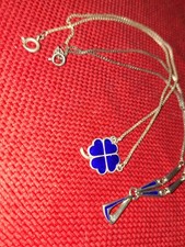 Bellissimo Lotto 2 Collier ARG 925 E Smalti Blu VINTAGE ORIGINALE Anni 70