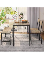 Set Tavolo da Pranzo Salvaspazio 4 Pezzi 2 Sedie Panca Casa Ufficio Cucina Moderno 