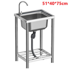 Lavello da cucina in acciaio inox 1 vano 51*40*75cm Commerciale con Rubinetto