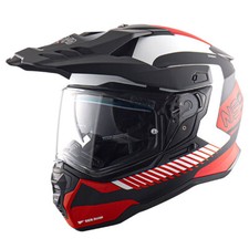 Casco integrale NOS NS-9 DUAL SPORT nero rosso moto da strada gran turismo adven