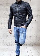 Giacca moto uomo nera