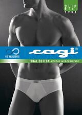 6 SLIP MIDI UOMO SPORT MUTANDA CAGI  1291 100% COTONE BIANCO DA 4 A 8 