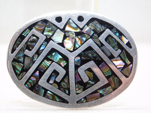 Spilla mosaico abalone - , argento