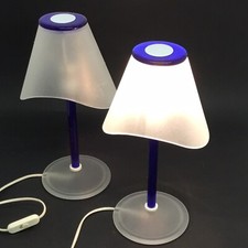 COPPIA LAMPADE VETRO BLU
